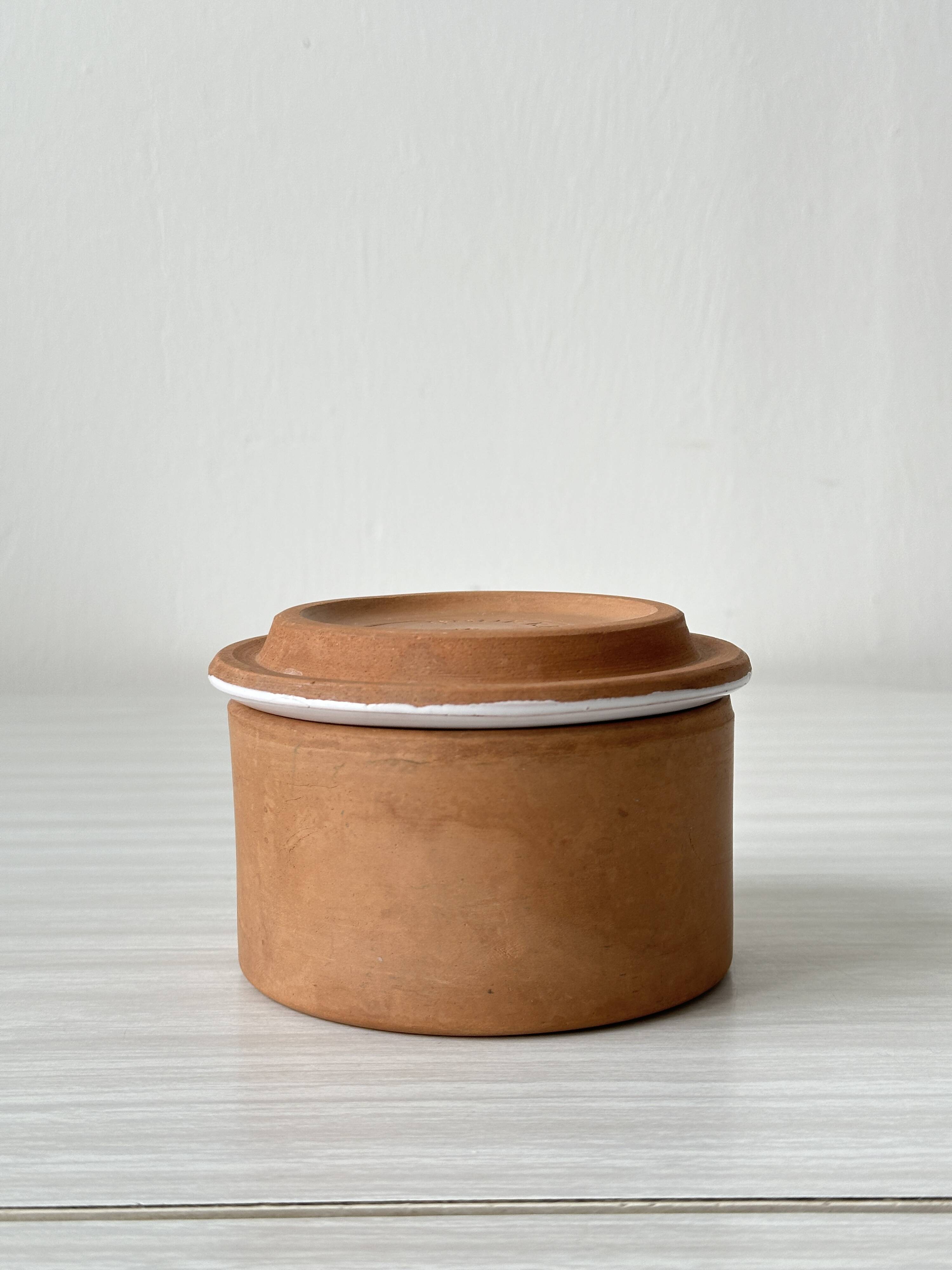 Terracotta ceramic butter dish
