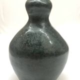 Vase en céramique vintage bleu signé AP