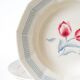 Set of 4 mismatched Digoin Sarreguemines floral soup plates