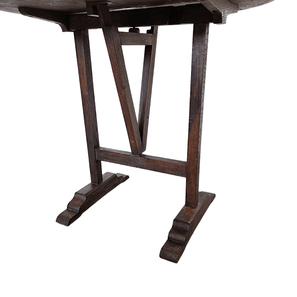 Table d'appoint vigneron en chêne français antique, début des années 1900.