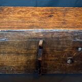 Old wooden chest with carved rosettes regionalism folk art