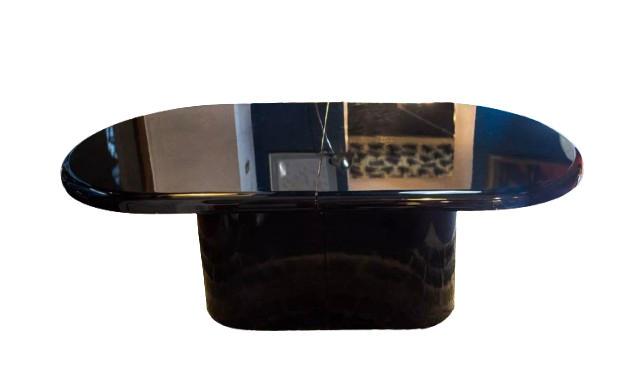Italian black lacquered wood table from the 1970s