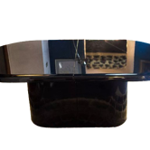 Table italienne en bois laqué noir des années 1970