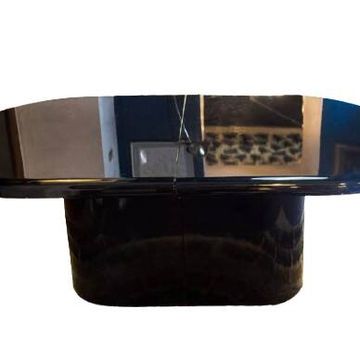 Table italienne en bois laqué noir des années 1970