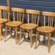 Set of 4 Baumann N°26 light beech chairs