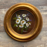 Painting bouquet round frame