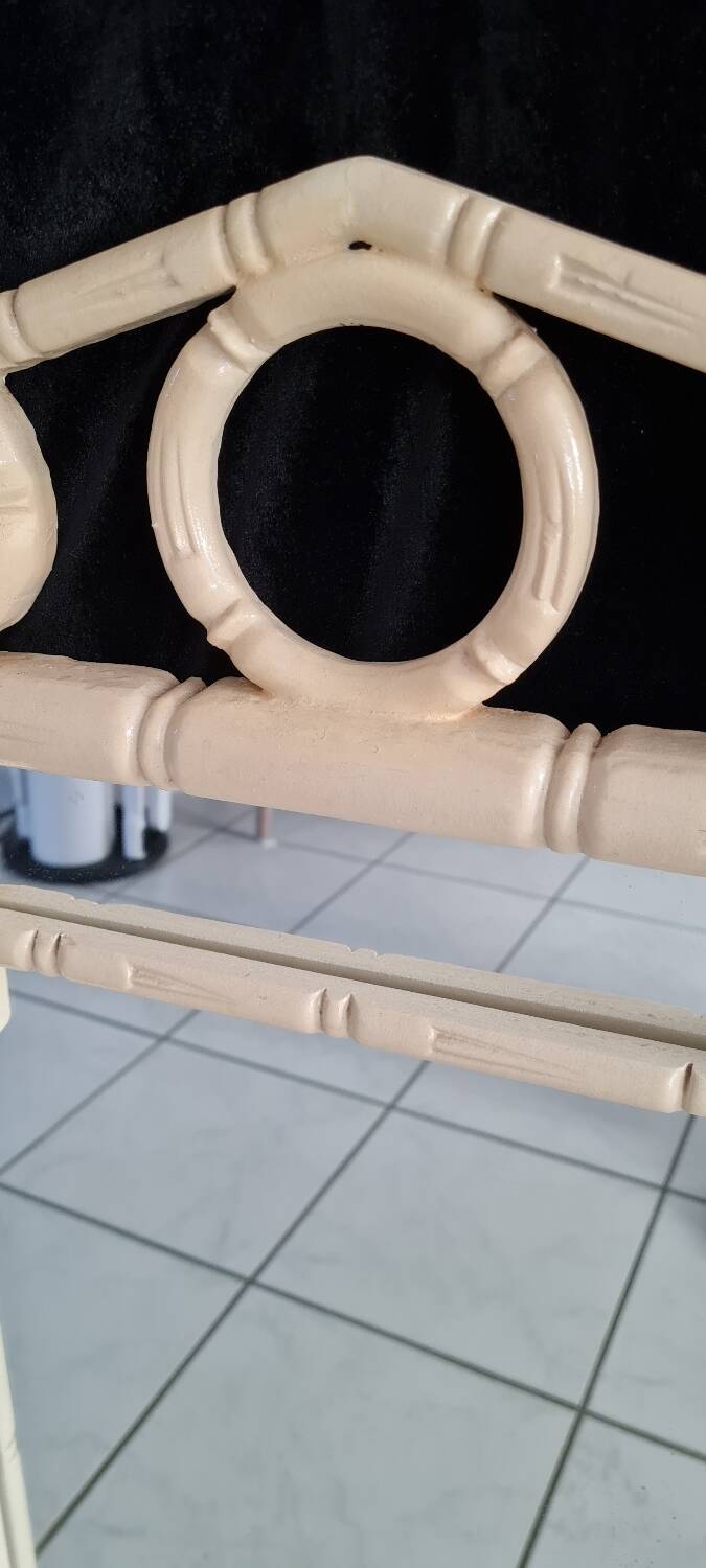 Vintage white faux bamboo mirror