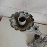 Antique chandelier in cast iron/metal and porcelain