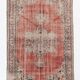 Tapis Vintage Corail Médaillon Patiné Chic, 143x235 cm