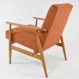 FOX terracotta curled armchair