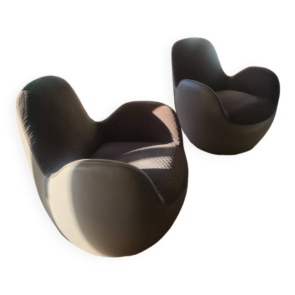 Fauteuil Roche Bobois cuir noir