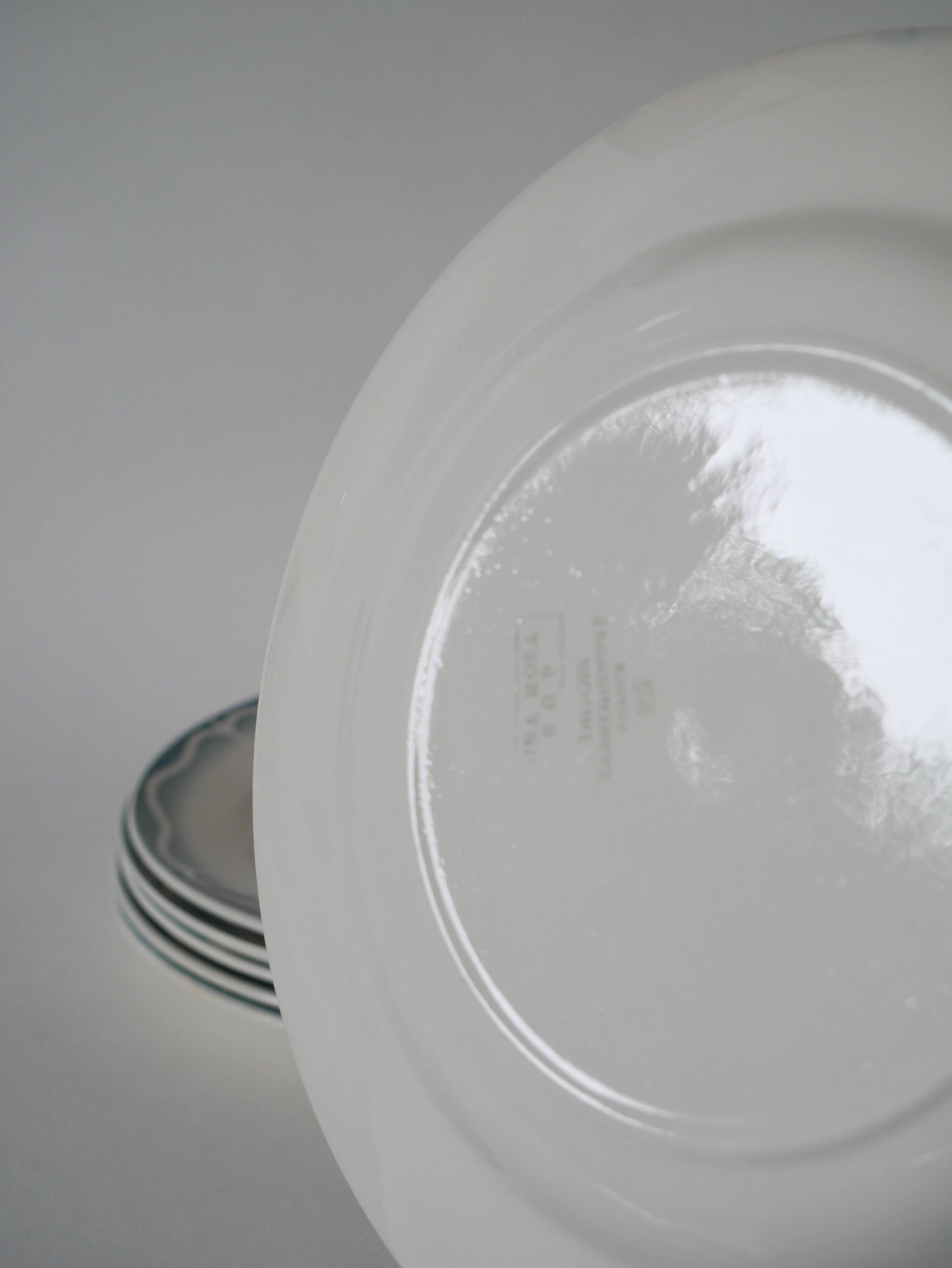 Set of 6 Digoin Sarreguemines flat plates model Nina Rosa 1950