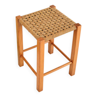 Vintage rope and wood stool 1930