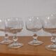 Set of 7 white wine glasses on feet, grape decoration and Luminarc vine shoot