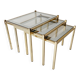 nesting tables in gold metal and mirror vintage 1970s design