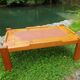 Table basse pin et céramique 1980