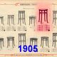 Tabouret bois courbé canné de piano bistrot Thonet 1900