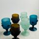 Iranian stemmed glasses in blown glass 1960