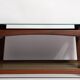 Mid-century Swedish coffee table, black glass and teak wood, 1960s.
