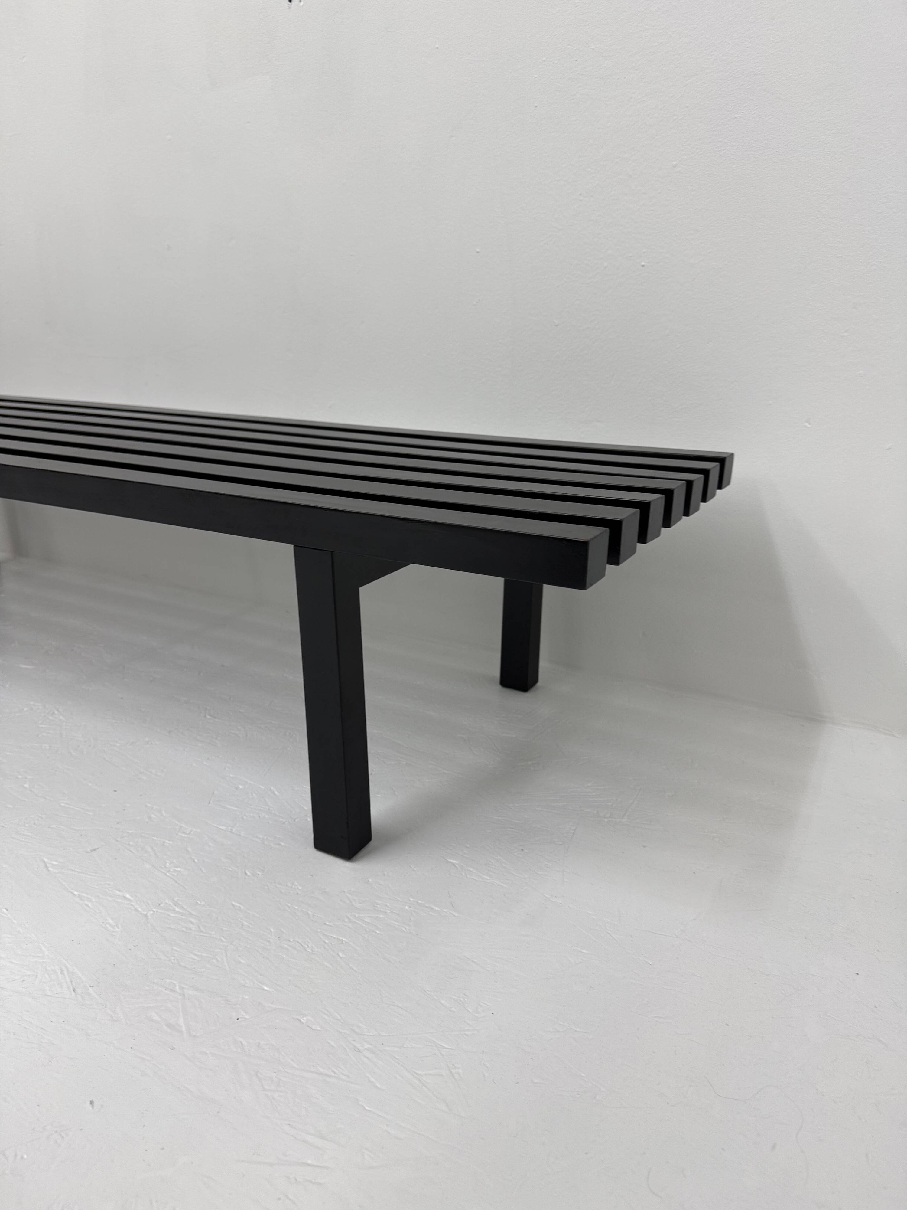 Mid-century slatted wooden bench Martin Visser style , 1970’s