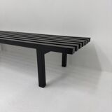 Mid-century slatted wooden bench Martin Visser style , 1970’s