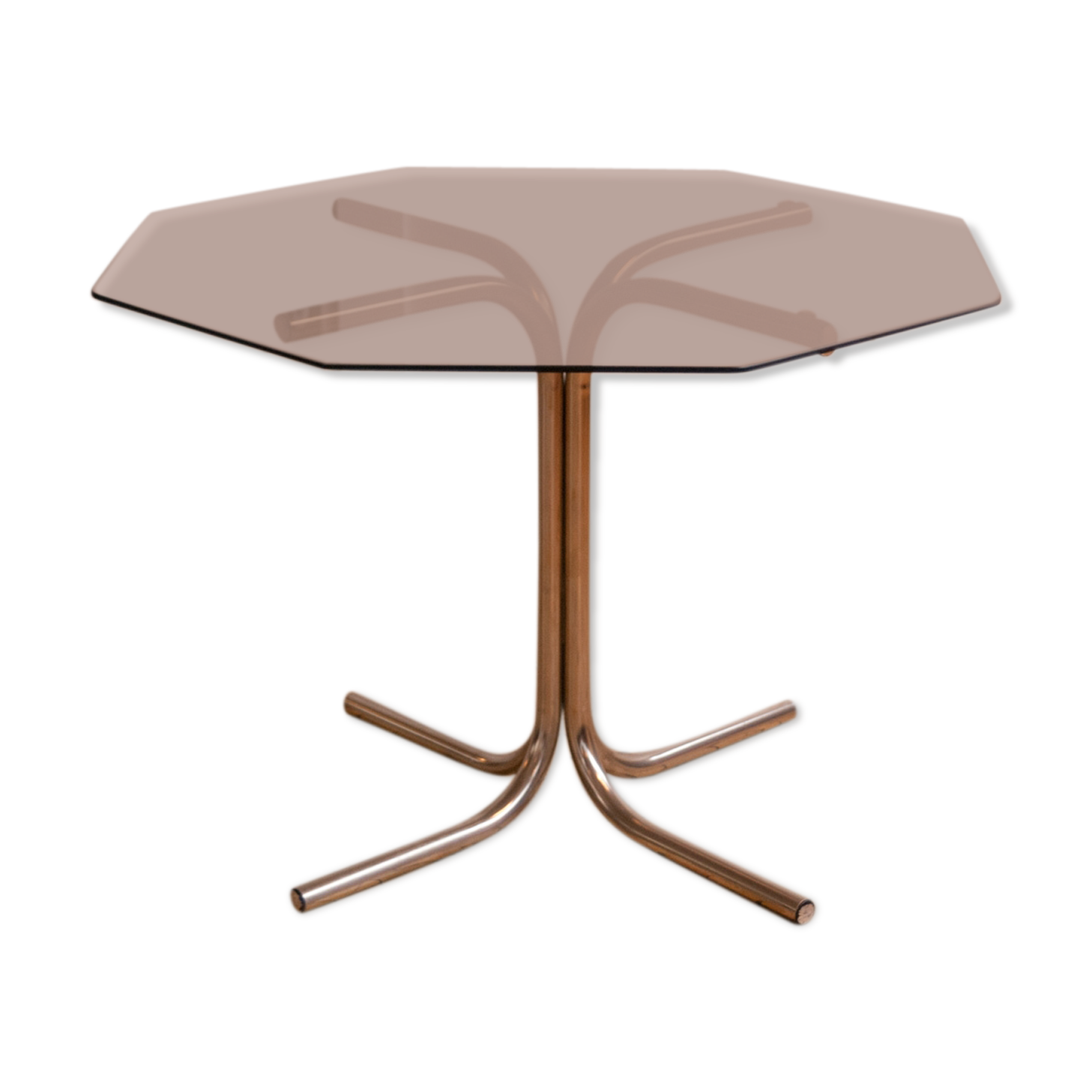 Seventies glass and chrome dining table