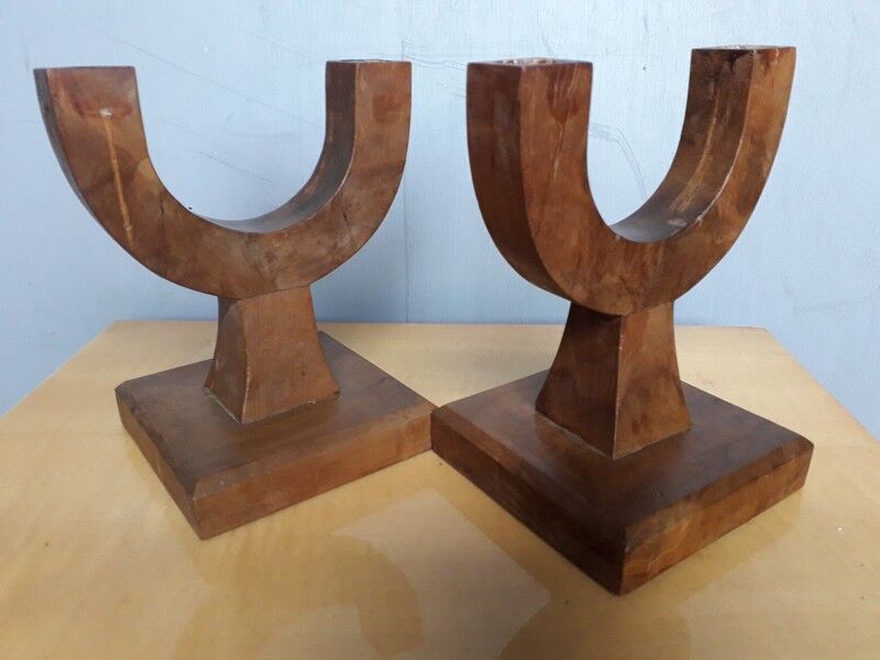 Pair of modernist candlesticks era art deco 1930