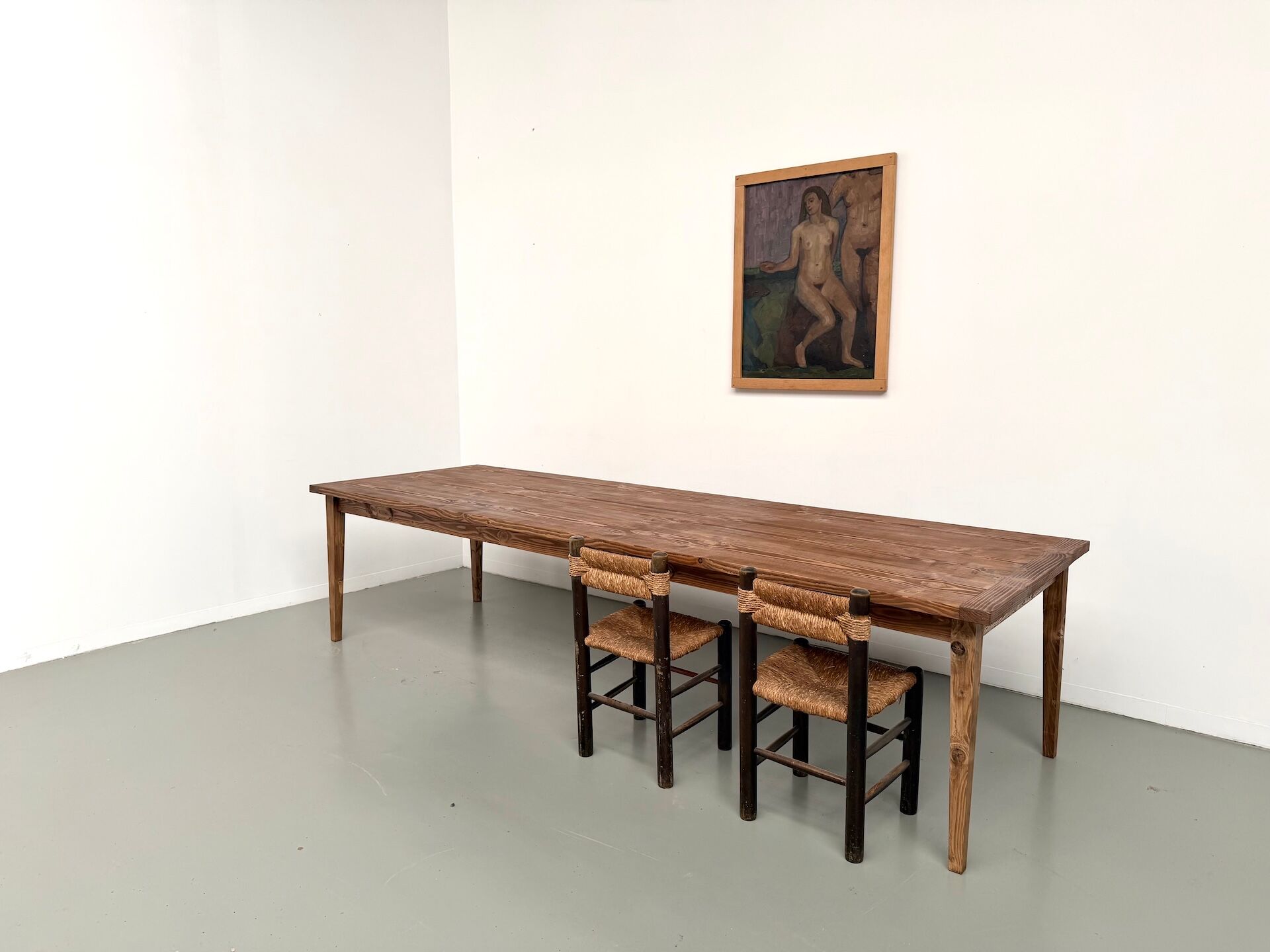 XXL table in solid pine, circa 1970