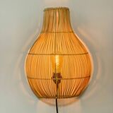 Natural rattan wall light