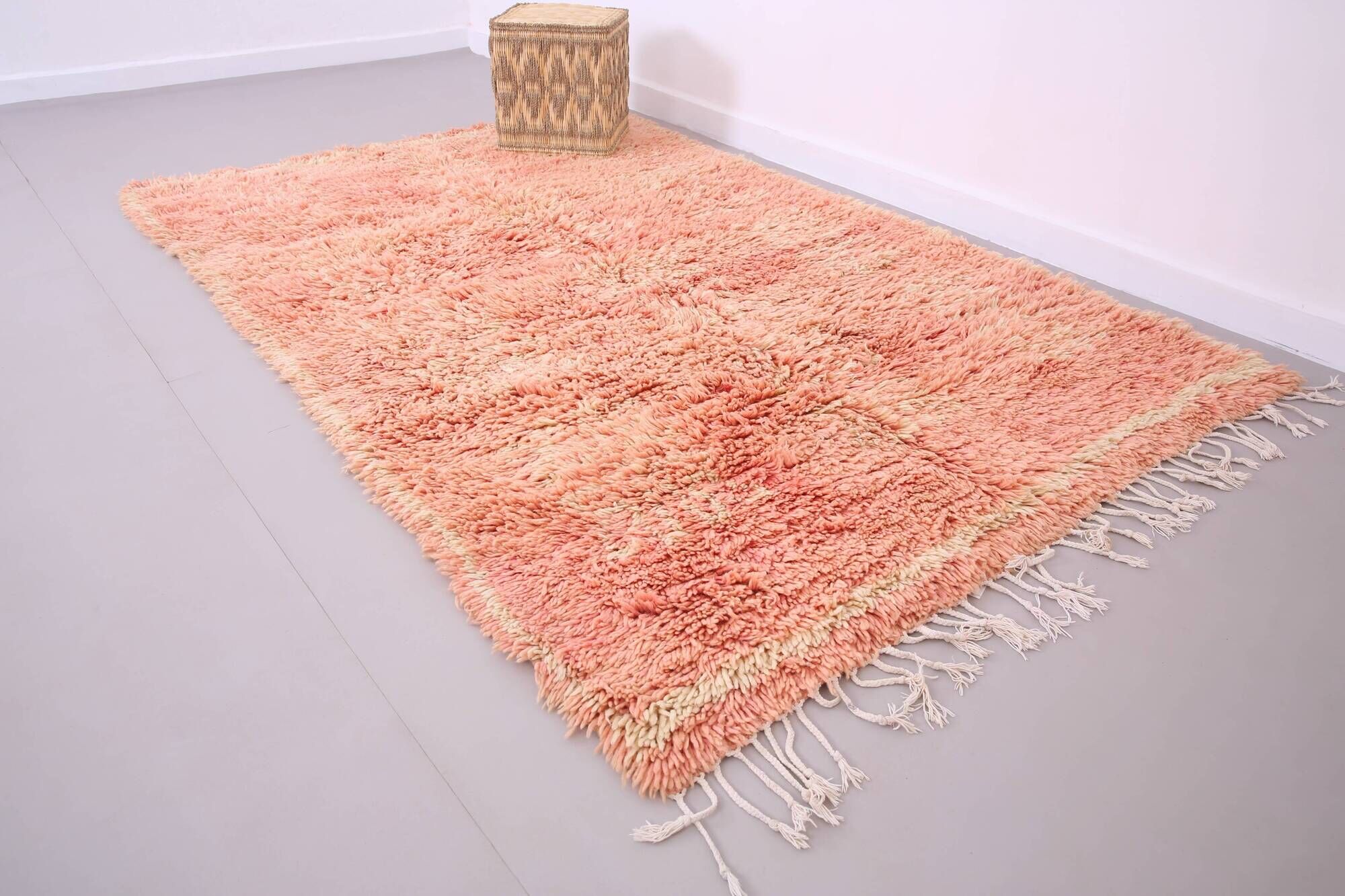 Peach Handmade Moroccan Rug 167 x 250 cm - Vintage Berber Rug - Wool Rug