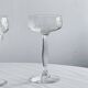 5 chiseled glass cocktail glasses.
