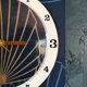 Vintage clock silent rectangular wall pendulum "golden blue vegetable"