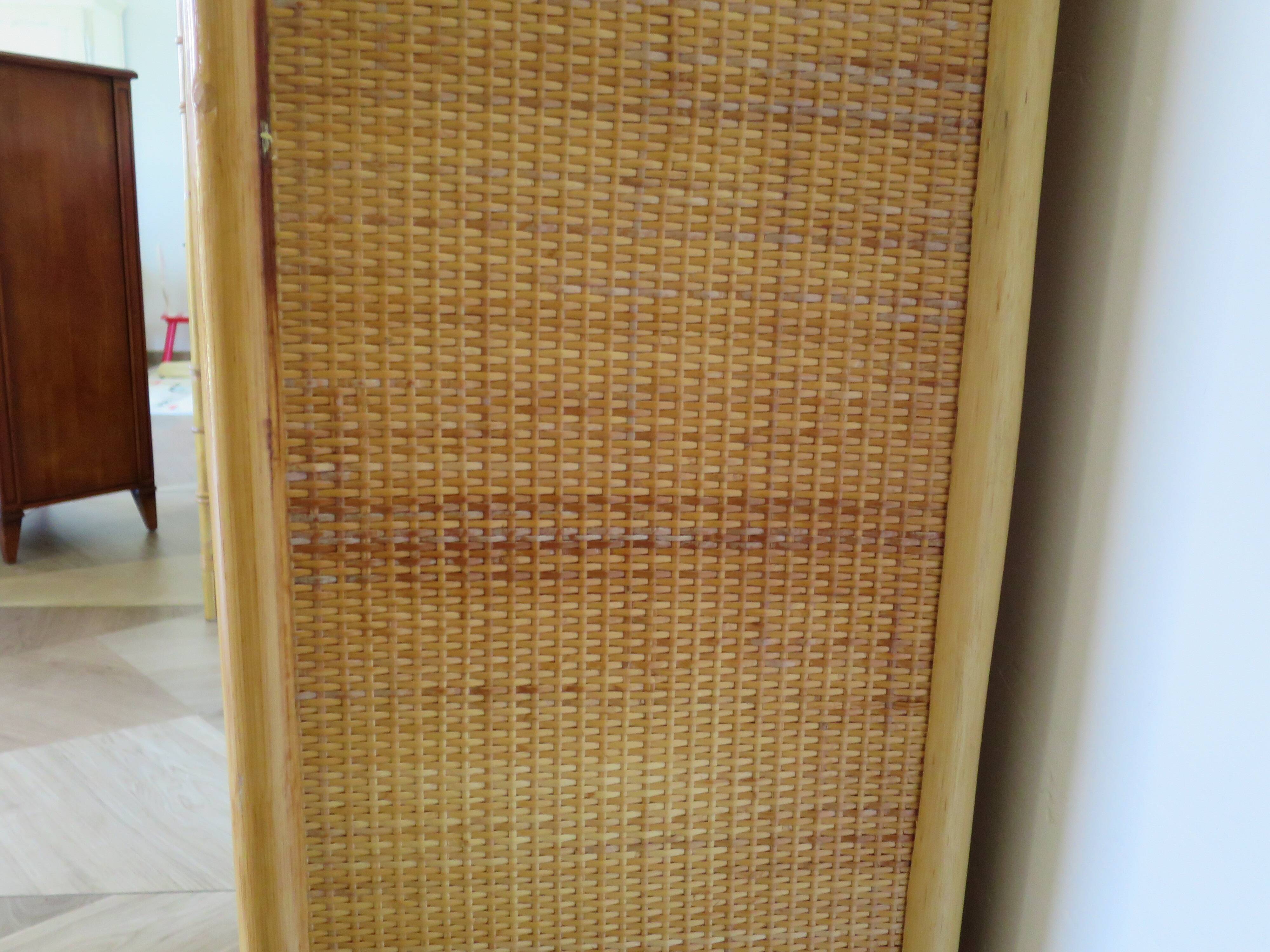 Vintage Library - 2 drawers - Woven rattan cupboard - 1980s - natural
