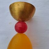 6 resin and gilded metal cups, Migeon and Migeon