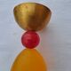 6 resin and gilded metal cups, Migeon and Migeon