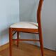 Scandinavian chair wood mahogany color and skai white