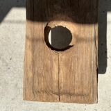 Side table in blond teak openwork tray