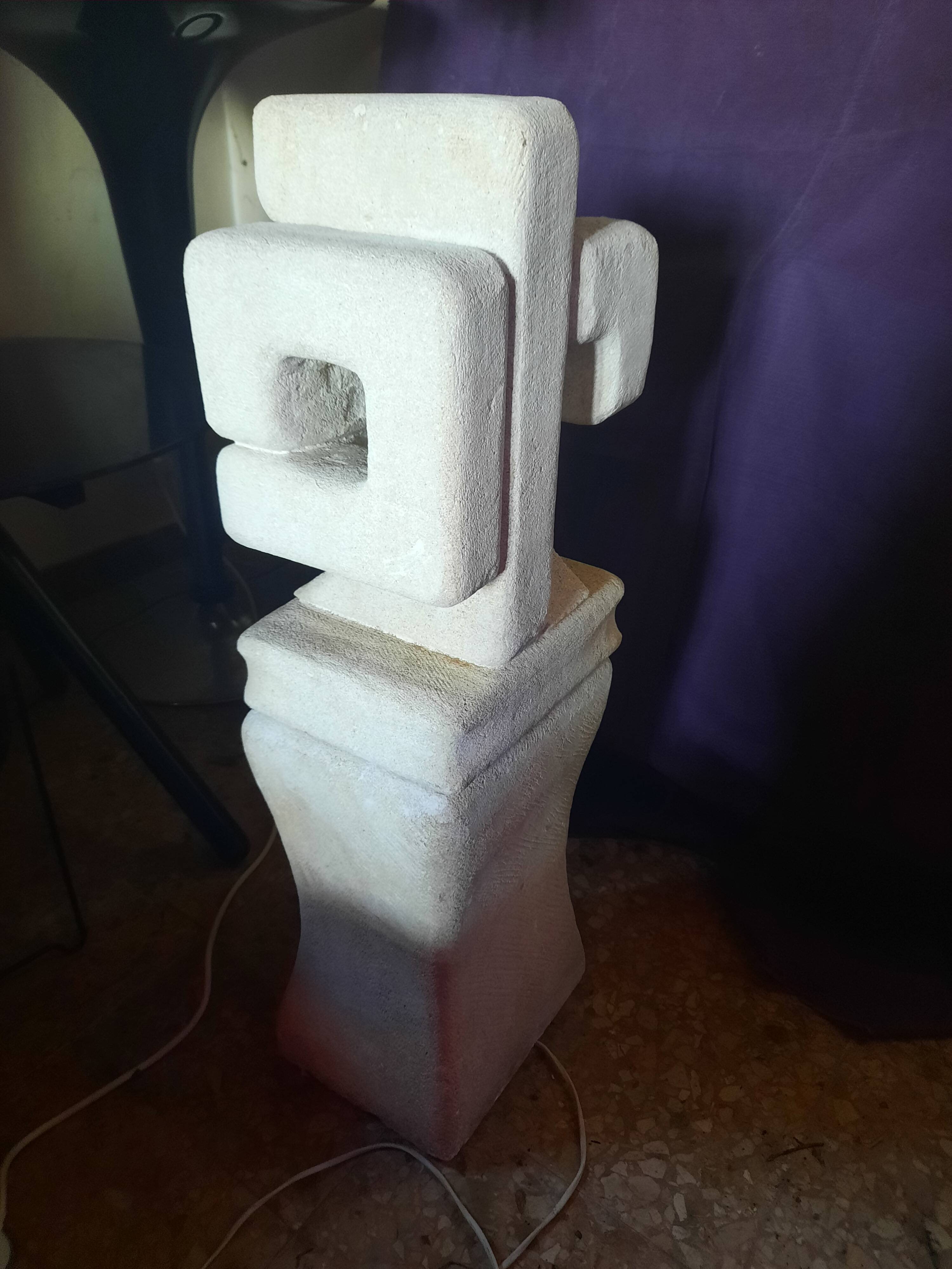 Large stone sculpture lamp