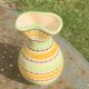 Green and yellow glazed ceramic vase, vintage pattern and design 1950/60