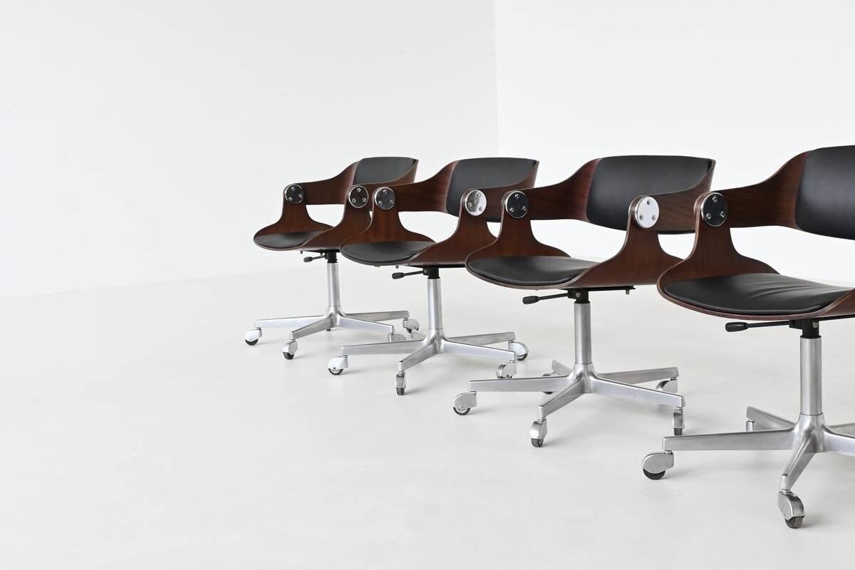 Eugen Schmidt set of six dining or conference chairs in teak Germany 1965