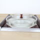 Mirror tray serving aperitif, wood and glass, art deco style