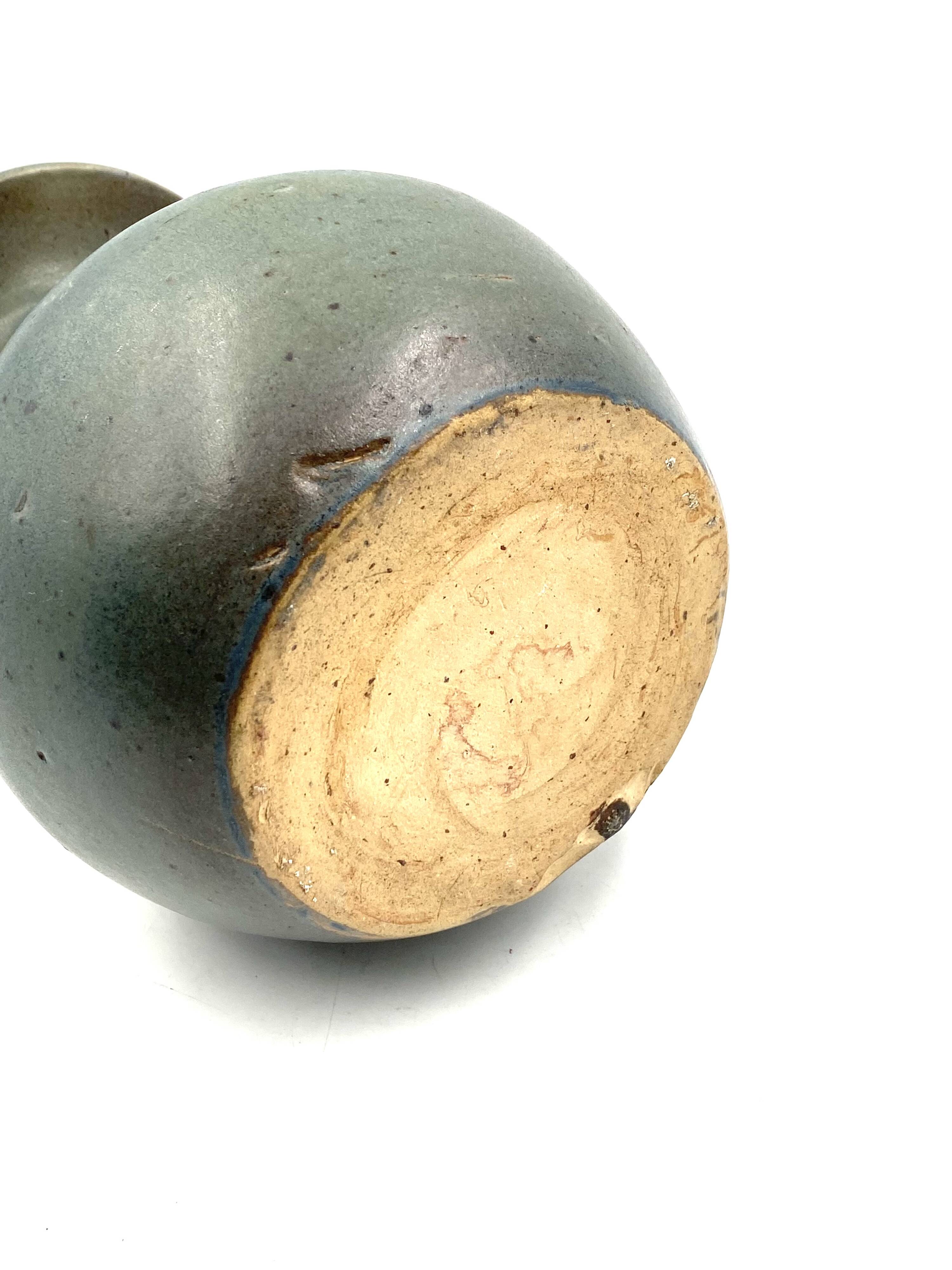 Midcentury light blue ceramic vase, France 1960s