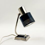Lampe de bureau vintage bleue et chrome années 70