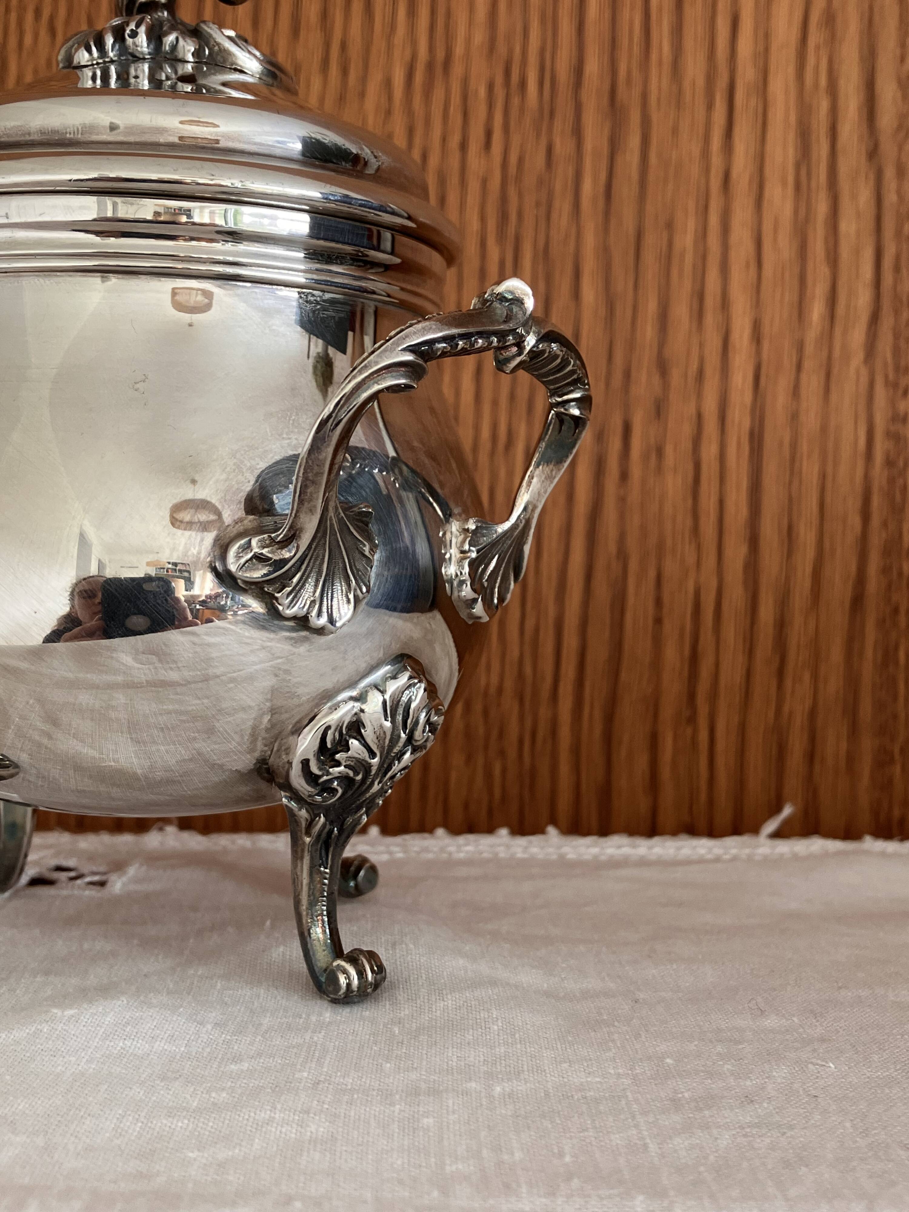 Christofle Marly model sugar bowl in silver-plated metal