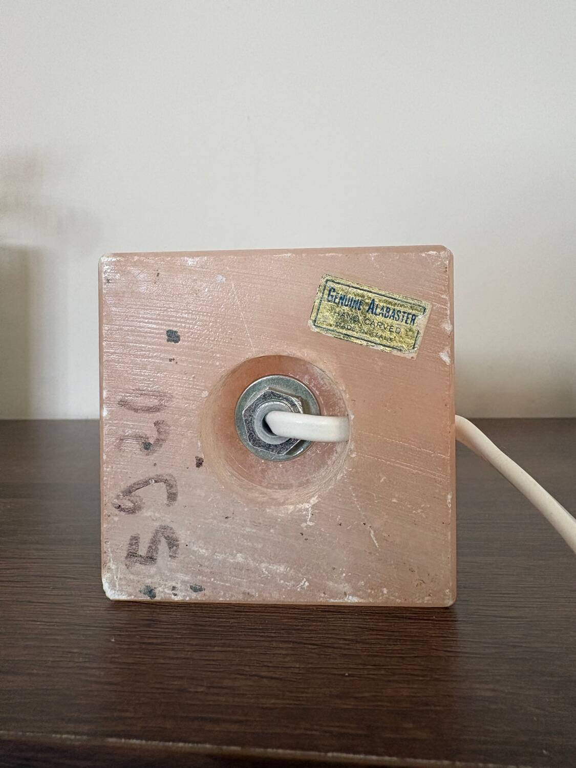 Pied de lampe en albâtre véritable