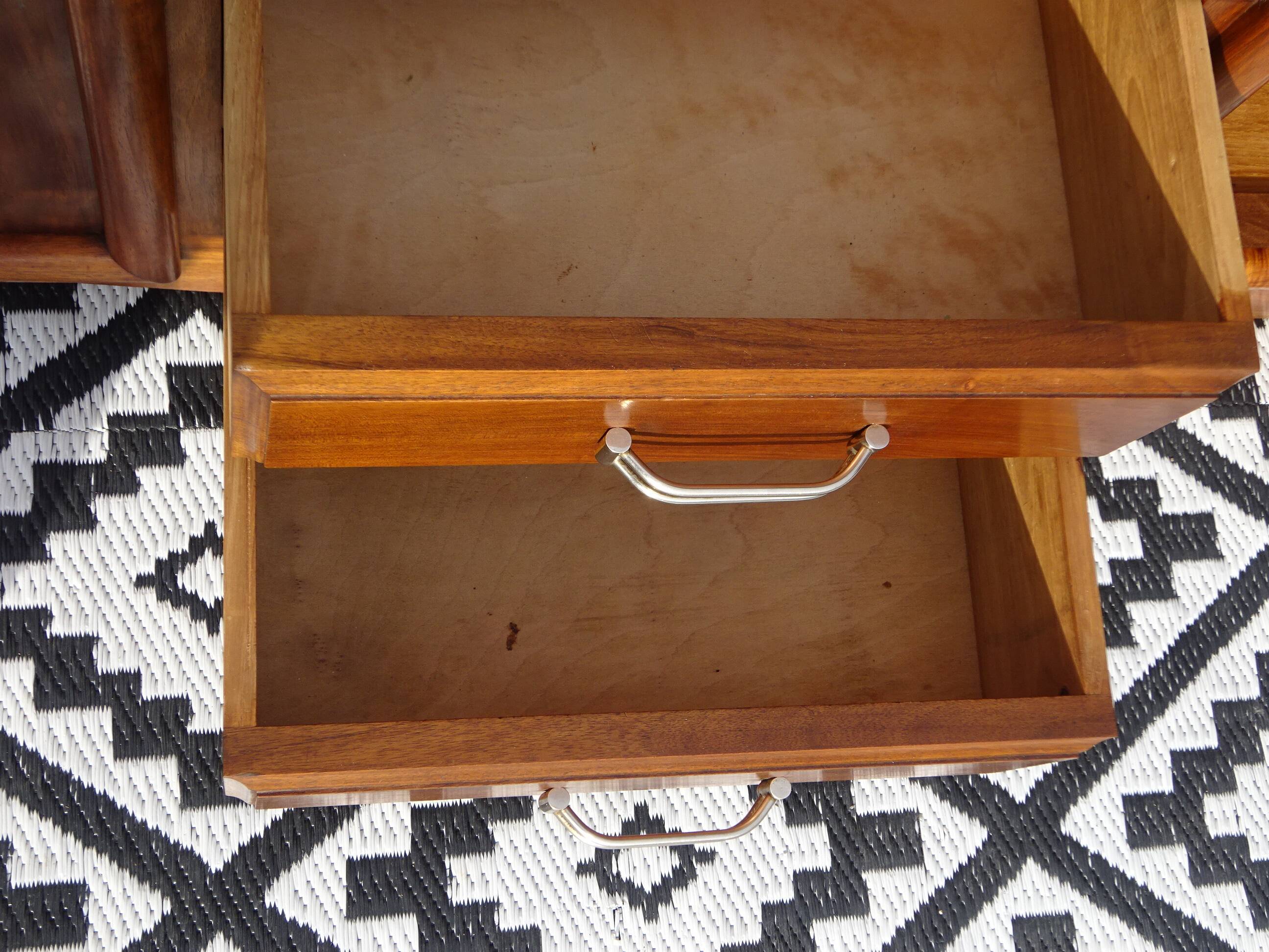 Walnut buffet with black marble top