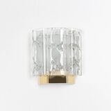 Pair of Brass and Murano Glass Wall Sconces by Doria, Germany, 1960s