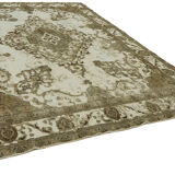 Handmade oriental unique 1980s 280 cm x 385 cm beige wool carpet