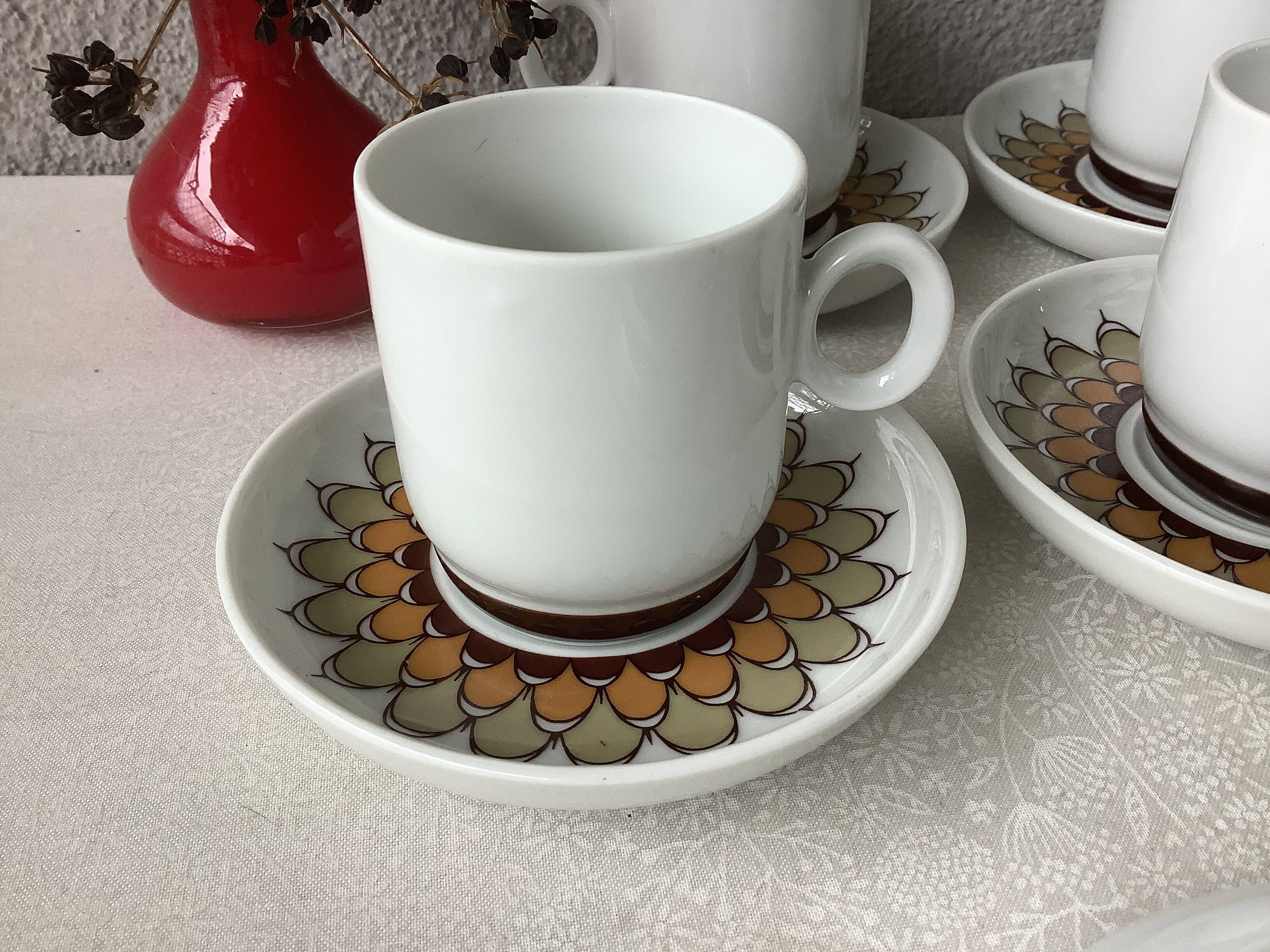 Thomas Kiruna Artichoke Coffee Cups by Hertha Bengtson - 7 cups