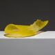 Coupe coquillage en verre murano jaune, luigi mellara, 1970s
